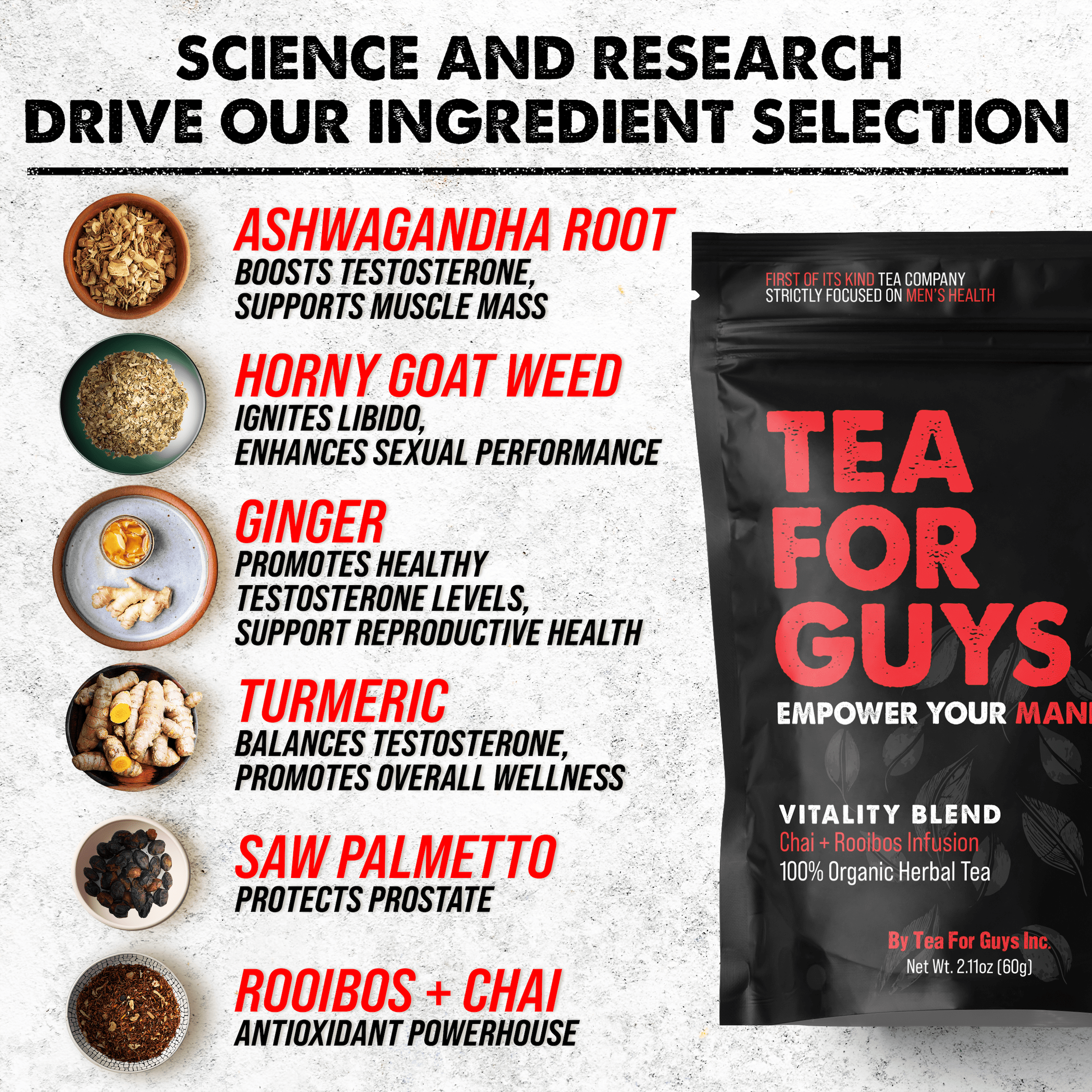 Tea for Guys Vitality Blend ingredient list